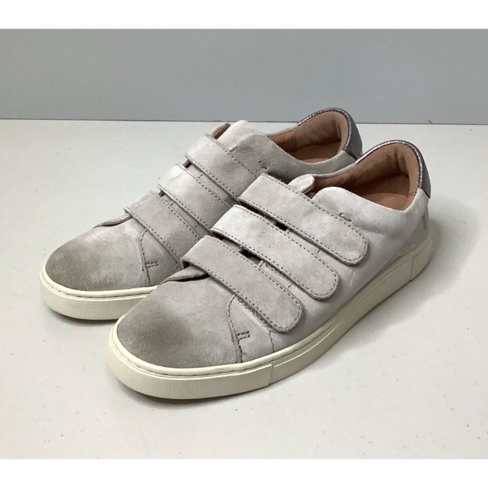 Frye Ivy Strap Low Sneakers in Milkshake Metallic Suede Womens Size 7.5